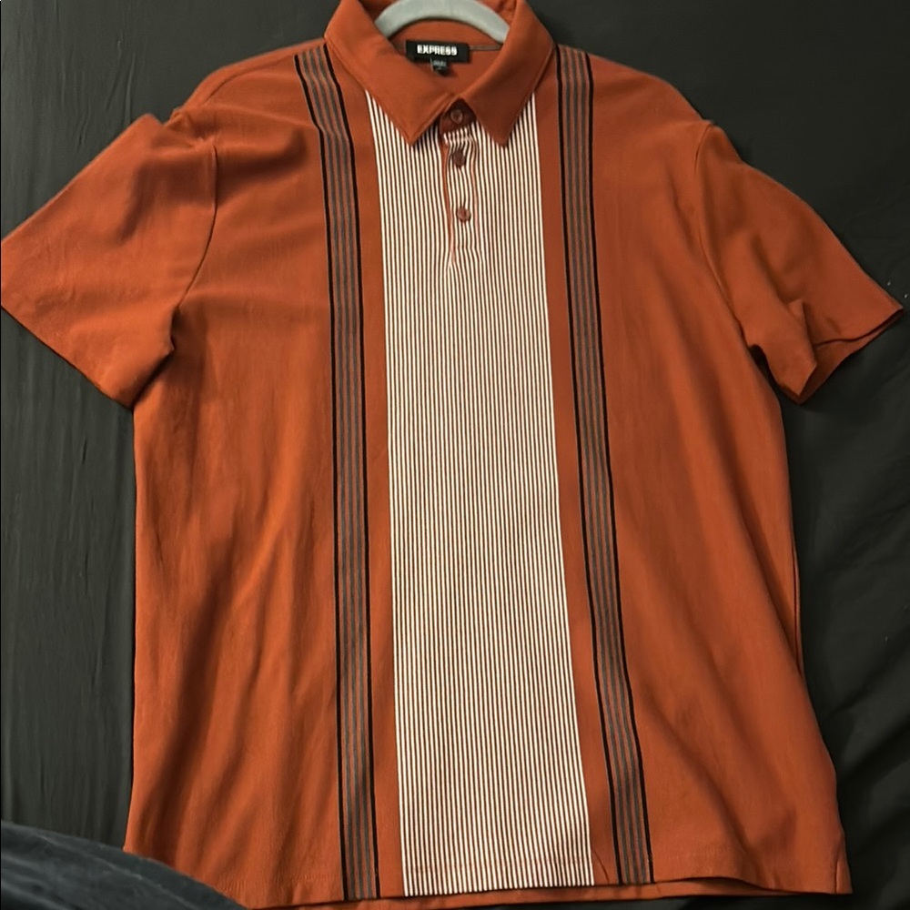 Express Men's Orange Polo Shirt